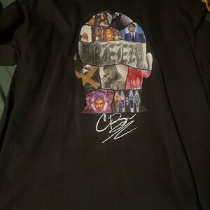 Chris Brown Breezy Bowl Black Graphic Tee with Colorful album Collage